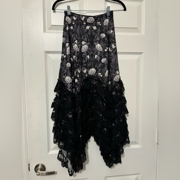 NWT Dolls Kill / Widow Midnight Bloom Maxi Skirt - Picture 2 of 3